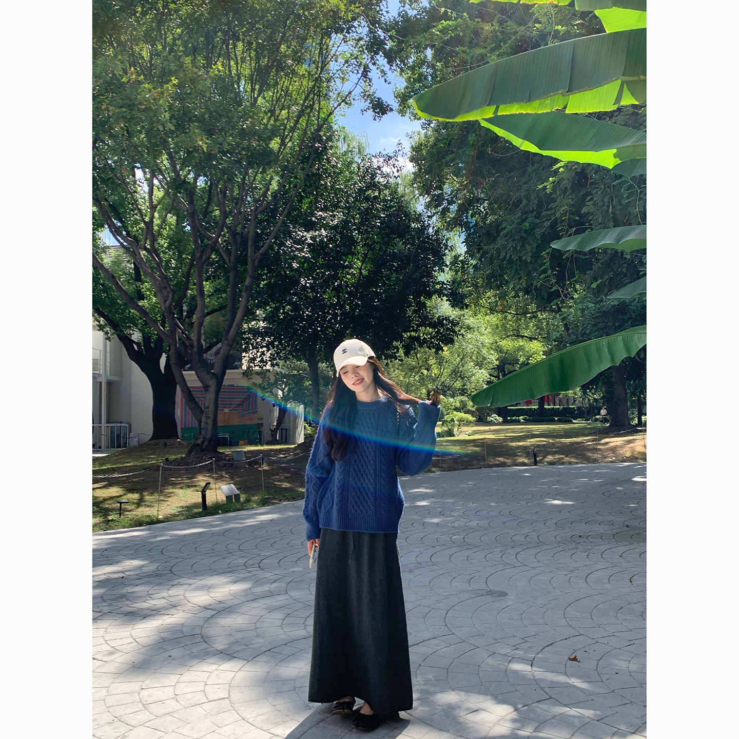 Peanut 花生糖针织垂感卷边长裙秋冬新款设计感百搭显瘦a字伞裙