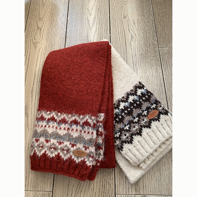 Peanut 花生糖 费尔岛提花针织毛线围巾女秋冬韩系氛围感百搭保暖