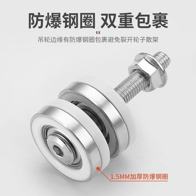 折叠门五金配件吊轨轨道全套衣柜移门万向轮无下轨导轨滑轮三折