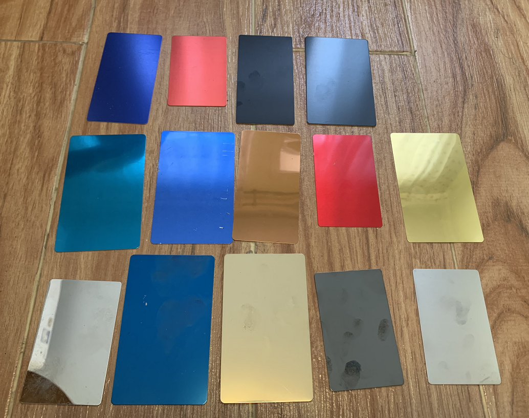 彩色氧化铝 定做金属标牌 1mm铝板激光用空白材料 模具铭牌热销