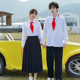 国庆演出校服班服初高中学生毕业制服百褶裙套装 大合唱演出合唱服