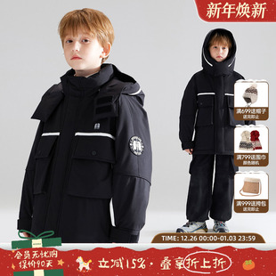 安心绒冬季 高充绒三防 派克羽绒服90白鸭绒男童新款 北极探险