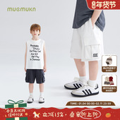 潮酷百搭 清凉中裤 男童休闲工装 运动短裤 夏季 宽松舒适针织裤 子