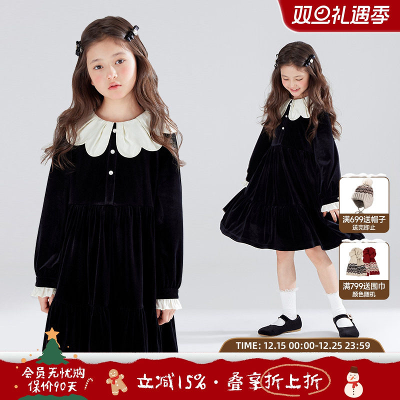 浪漫月下山茶花   法式赫本千金丝绒裙