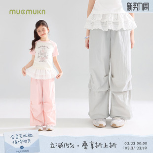 长裤 假两件裙帘芭蕾风花边工装 子轻薄透气夏女童 时髦进阶2.0