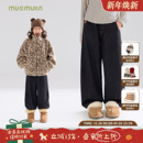 毛绒小熊 子女童冬新款 加绒弯刀牛仔裤 百搭保暖裤 时尚 MUCMUKN