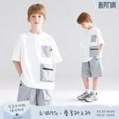 户外机能男童 sorona黑科技凉感口袋T恤短裤 MUCMUKN 灰调时空