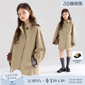 英伦风复古风衣夹克质感双面斜纹外套女大童 春装 MUCMUKN 童装