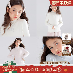 【保暖蓄热纤维】三色百搭烫钻蝴蝶结半高领打底衫保暖长袖内搭冬