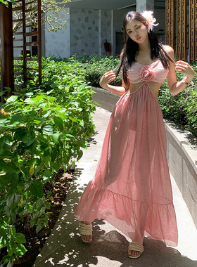 2025新款比基尼长裙三件套网红超仙纯欲高级性感绝美海岛度假泳衣