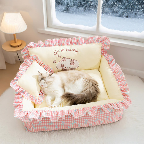 25年新款猫窝可拆洗秋冬季保暖开放式猫床狗床通用狗窝宠物沙发床