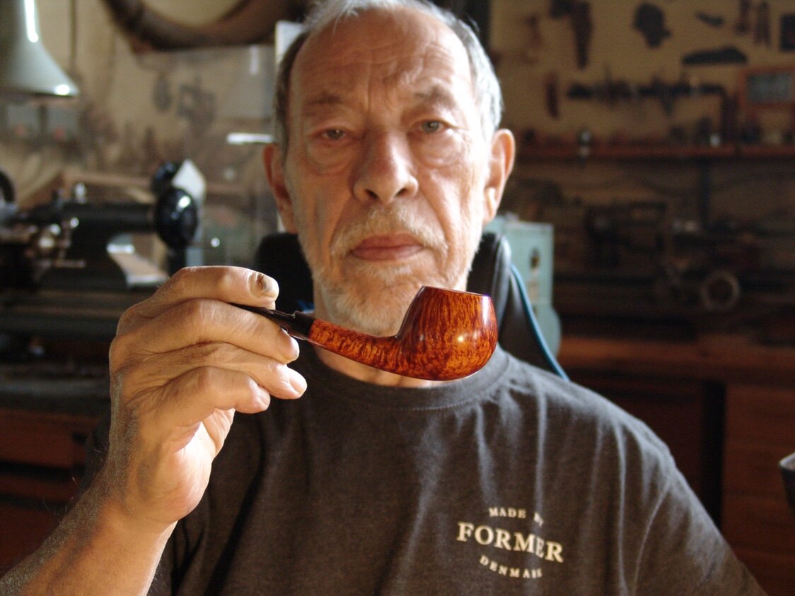 丹麦进口former佛么大师手工烟斗石楠木烟斗弯式光面苹果斗