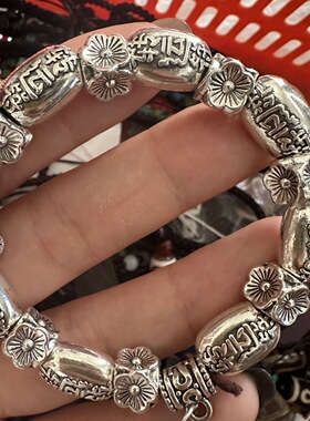 藏银手串富贵花开时来运手链藏式手串手链藏式手串手链藏式手串