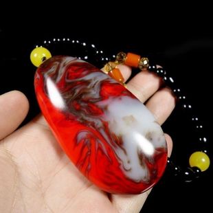 原石玉手把件男士鸡血玉手把件和田玉色把玩件红玉把件琉璃工艺品