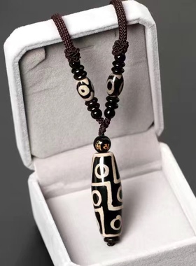 李连杰同款复古西藏玛瑙三眼九眼天珠吊坠项链手串吊坠民族风