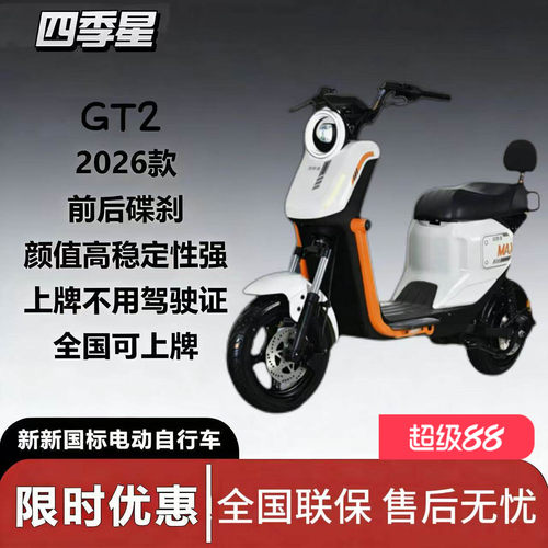 新新国标四季星GT2十寸成人家用代步智能电动车