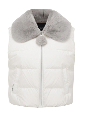 韩国代购 PEARLYGATES25年FW高尔夫女士毛领马甲鹅绒521E4JL482