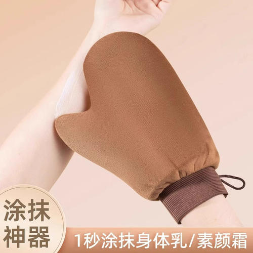 涂身体乳手套搓澡巾美黑油快速涂抹神器擦防晒霜精油按摩植绒手套