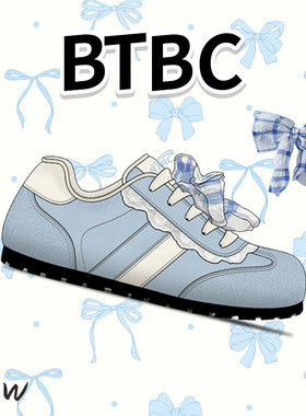 BTBC【个人品牌！ 蕾丝边！大蝴蝶！原创休闲运动板鞋！德训鞋】
