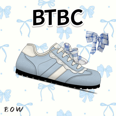 BTBC【个人品牌！ 蕾丝边！大蝴蝶！原创休闲运动板鞋！德训鞋】