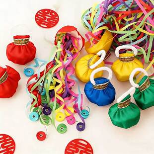 手抛彩带结婚生日新年拉花礼炮喷花筒彩色丝带流苏装饰用品婚庆