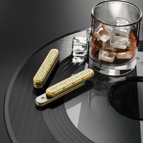 机器啪啪牌油条EDC小飞棍指尖陀螺酷玩金属推币磁力推拉减压玩具