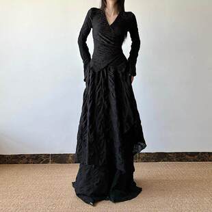 显瘦长裙 小个子高腰修身 gagaopt纯色不规则设计感半身裙春季 新款