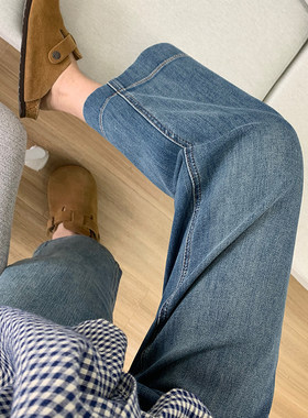 神裤本裤！显瘦显直四面弹直筒牛仔裤女夏款薄款小个子九分阔腿裤