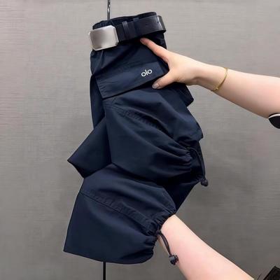 大码女装2025年秋季新款显瘦百搭休闲裤宽松哈伦裤九分束脚工装裤