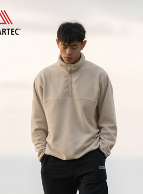 DRIOTOPIA2024春夏新品POLARTEC摇粒绒卫衣P绒纽扣半开打底衫