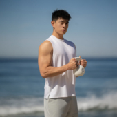 汗布背心纯色无袖 DRIOTOPIA2025夏季 新品 坎肩男健身运动弹力上衣