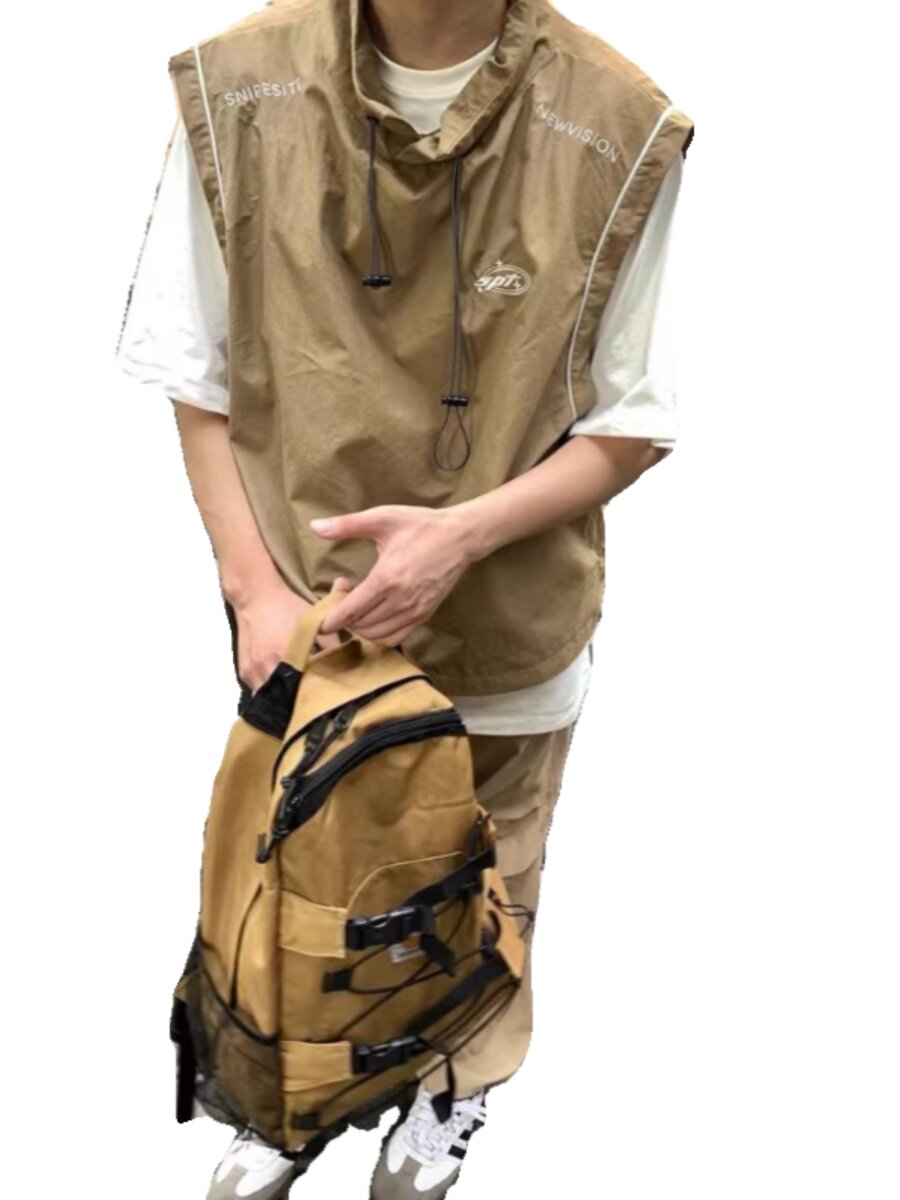 MOUNTAIN OUTDOOR LAYERED SLEEVELESS VEST VEST SHORT FUNCTIONAL STYLE JACKET MENS AMERICAN SMALL SHOULDER TOP TRENDY BRAND