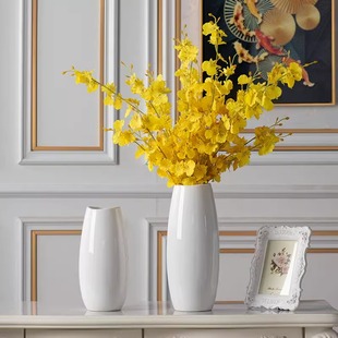 饰品 景德镇手工瓷器白色陶瓷花瓶现代简约客厅餐桌插花摆件创意装