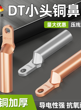 小头铜鼻子DTK窄头过渡接线端子95/120/240塑壳断路器空开紫铜耳