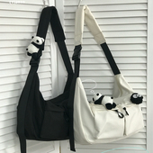 新款 单肩包潮 大容量斜挎包女休闲运动工装 ins风大学生上课包男士