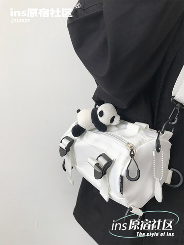 ins工装潮斜挎包男女中性风小包