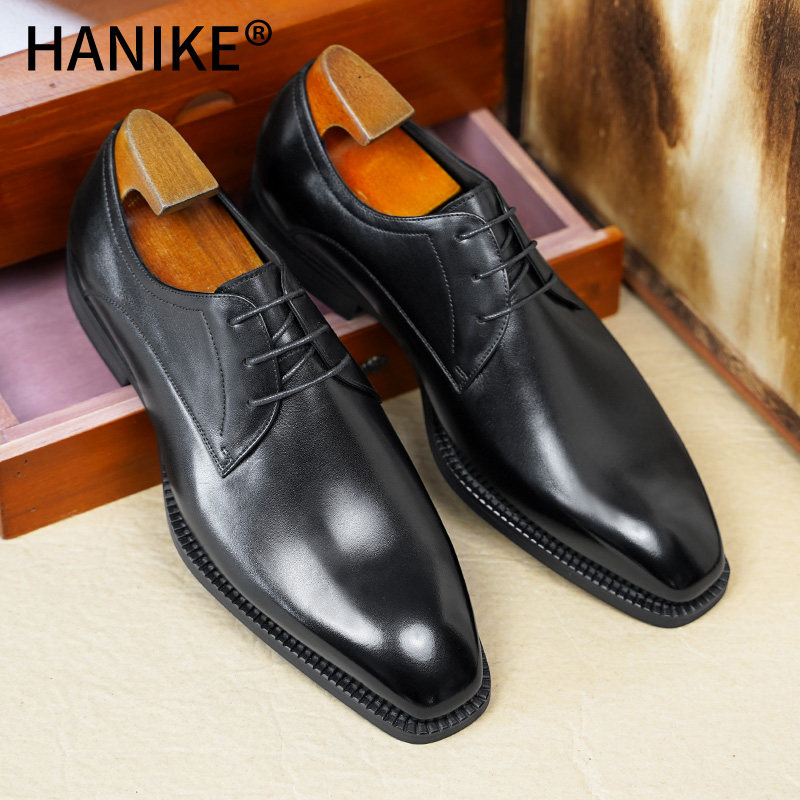 哈尼珂男士方头德比鞋商务正装皮鞋优质牛皮男鞋经典婚礼新郎鞋子,流行男鞋,正装皮鞋,淘宝优惠券,粉丝福利购,淘宝优惠卷