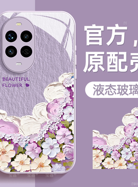 油画花适用华为nova12手机壳nova12pro保护套nova12ultra液态钢化玻璃活力版硅胶超薄镜头全包防摔新年款女