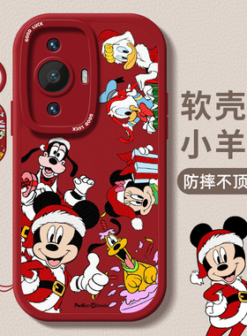 圣诞米奇适用华为nova11手机壳10小羊皮9保护软套8硅胶7女6se龙年新款5i超薄Ultra全包防摔pro卡通5z红色4e