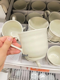 大杯270毫升浅米灰色石瓷早餐杯马克杯茶杯宜家国内代购 桑德赛达