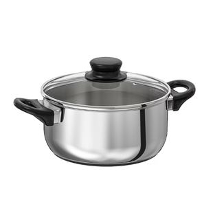 阿纳斯 带盖锅辅食奶锅泡面汤锅不锈钢电磁炉可用2.8公升宜家代购