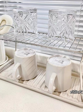 微勒沃达德 餐具滤干架厨房整理收纳架米黄色15x35cm宜家国内代购