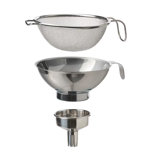 考肯 滤水器/漏斗3件套过滤网酒提子打酒器不锈钢宜家国内代购