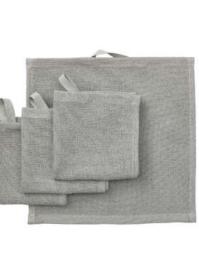 鲁德维亚 小方巾小毛巾面巾擦手巾灰色4条25x25cm宜家国内代购