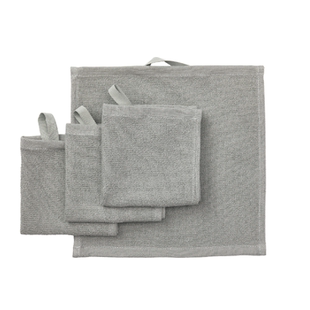 鲁德维亚 小方巾小毛巾面巾擦手巾灰色4条25x25cm宜家国内代购
