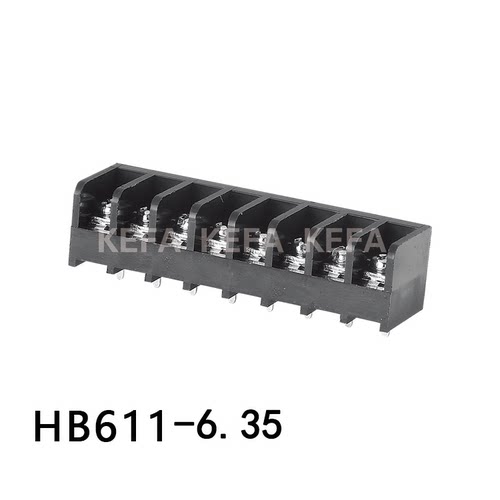栅栏式接线端子 HB611-6.35 PCB接线端子
