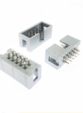 简易牛角  2.54 DC3-6P至64P 白灰色AU1.5迈金针长11.5 PBT料直脚