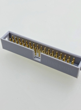 简易牛角座 DC3-14PS 2*7 白灰色 间距2.54*2.54 直脚 180度