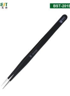 BEST(倍思特)BST-201ESD 黑色防静电绝缘镀层镊子优质钢202不锈钢