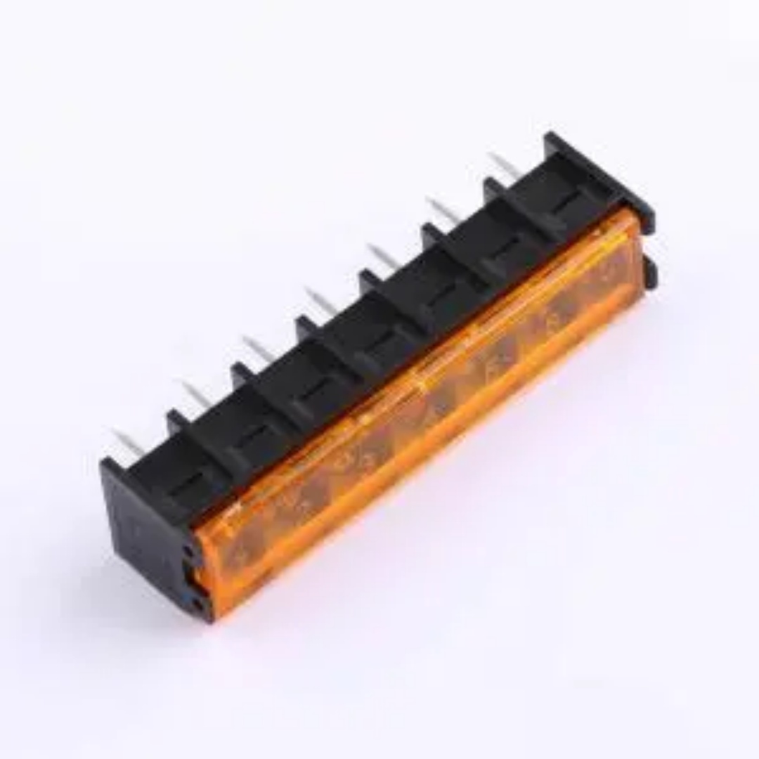 HB9500M-9.5-7P 栅栏式端子间距9.5mm接线端子1x7P直针边脚带盖板